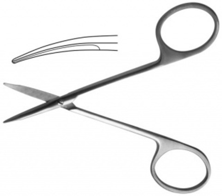 ТМ- Н-34 Ножницы для роговицы тупоконечные вертикально-изогнутые, 110 мм