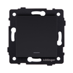 Выключатель 1-клавишный 10А/250В с LED подсветкой, черный матовый Kollinger REA-S-002BM для Aspekt, Eleganz, Reflex