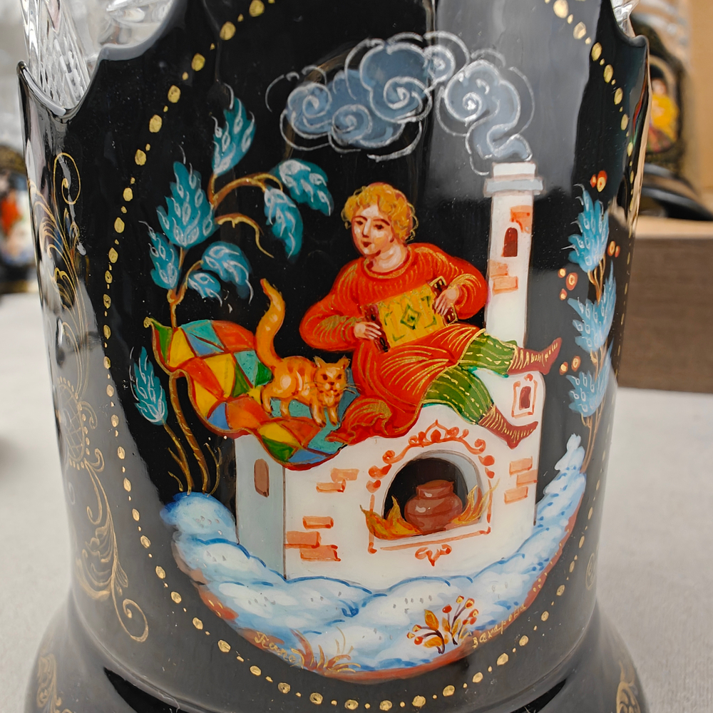 Чайный набор подстаканников "Русские сказки" (ручная роспись Палех) №18