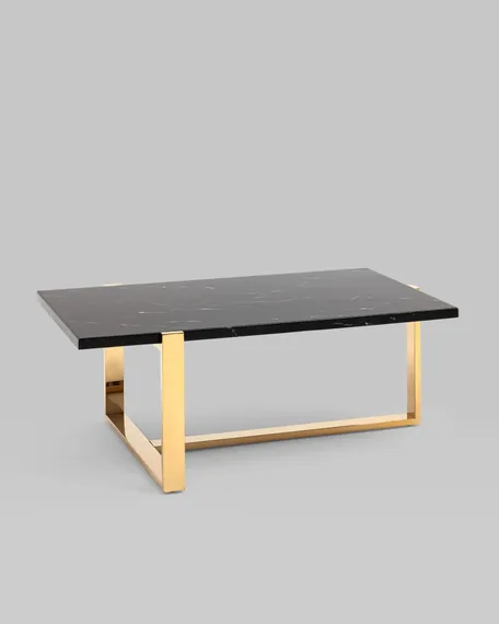 Журнальный столик Tob 109х66 см, черный мрамор, золото