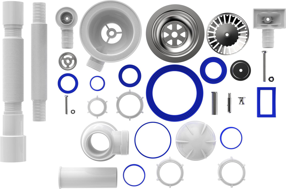 AQUANT СИФОН ДЛЯ МОЙКИ 3 1/2Х40 С МЕТ.РЕШ С Г.Т. 40Х40/50