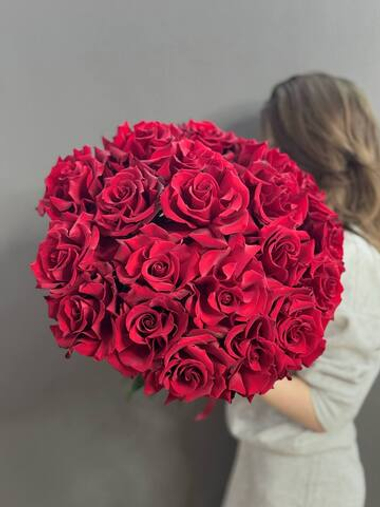 Монобукет с 21 французскими розами под ленту