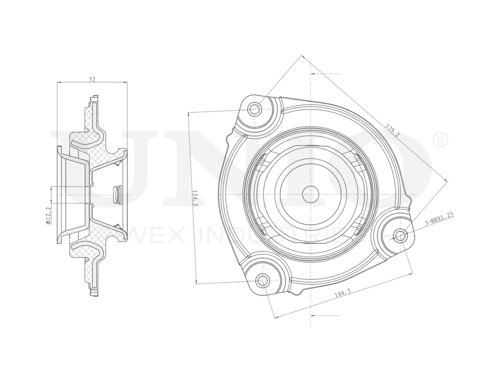 Опора амортизатора передняя правая UNIO RMP-13070