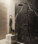 Верхний душ Gessi Ingranaggio, ø218 мм, поворотный, с настенным держателем, цвет Black Metal Brushed PVD