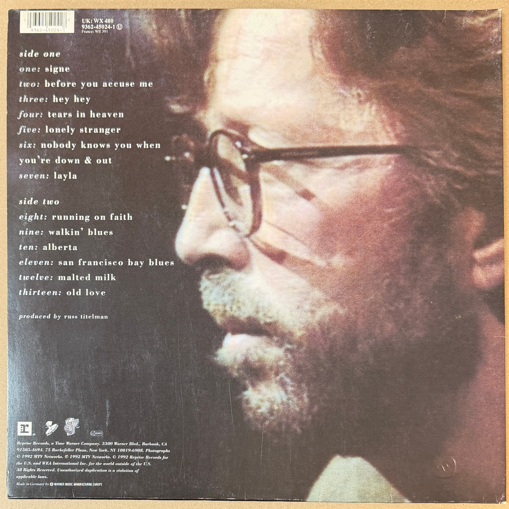 Eric Clapton ‎– Unplugged (Германия 1992г.)