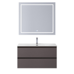 Тумба с раковиной подвесная BelBagno KRAFT-800-2C-SO-GSO Темно-Серый матовый, раковина белая BB-8099-80