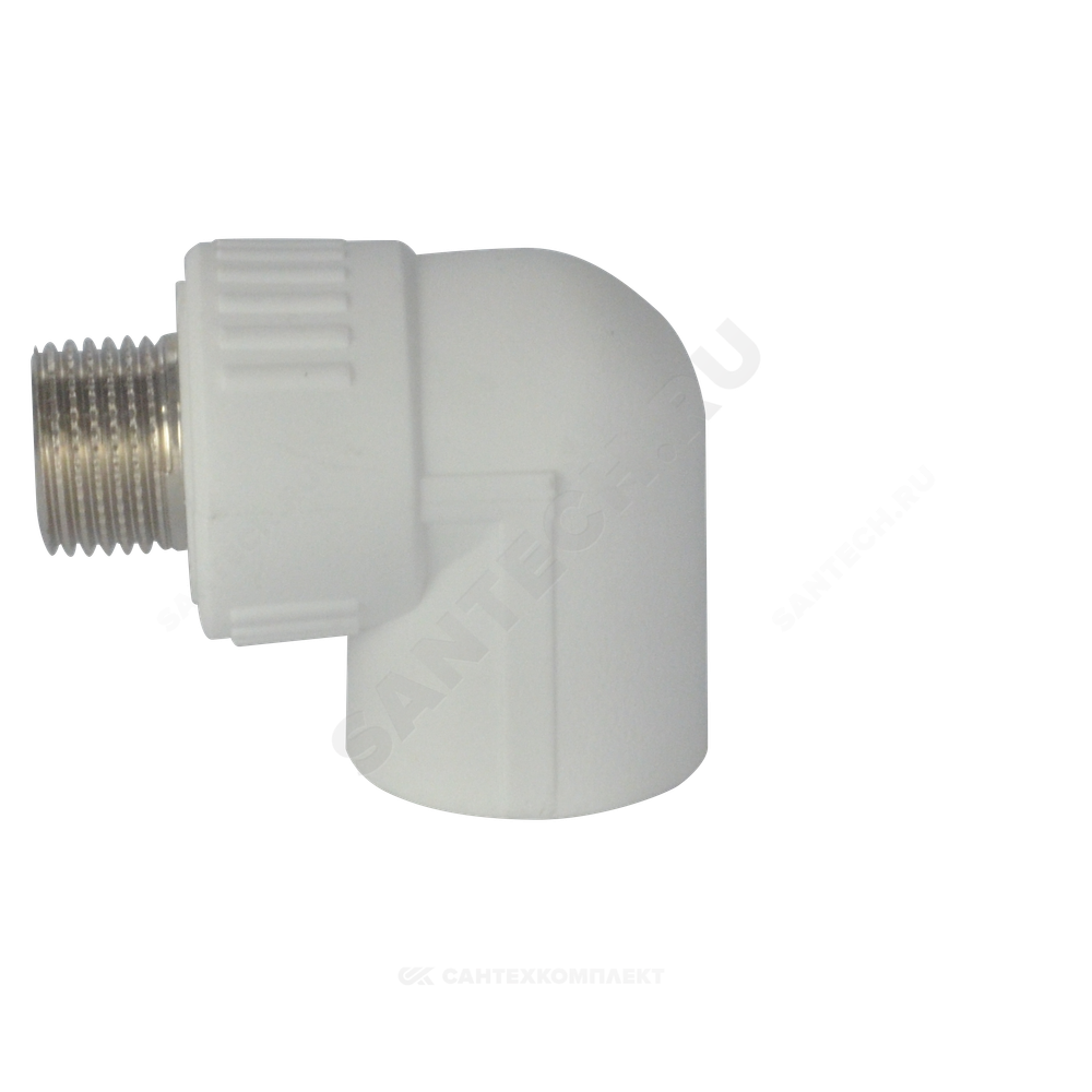 Угольник PP-R комбинированный белый Дн 32х3/4"х90гр НР ZFPCL