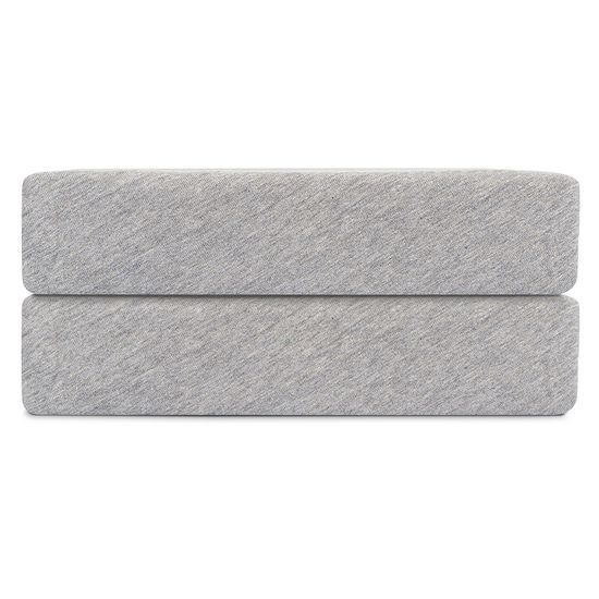 Простыня на резинке из хлопкового трикотажа серого цвета из коллекции essential, 160х200х30 см