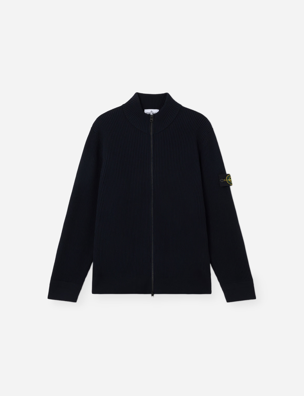 Stone Island Zip-up Jumper Wool Navy Blue