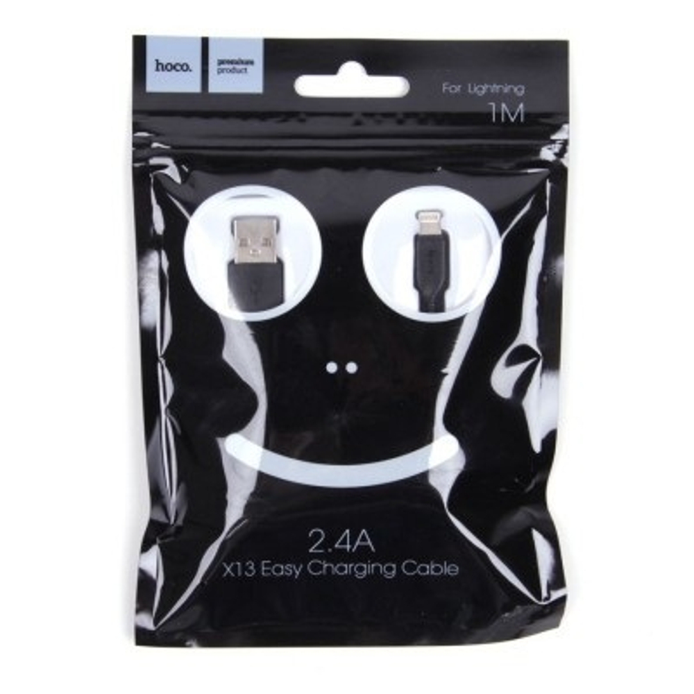 Кабель HOCO X13 USB-Lightning 2.4А 1м PVC Black