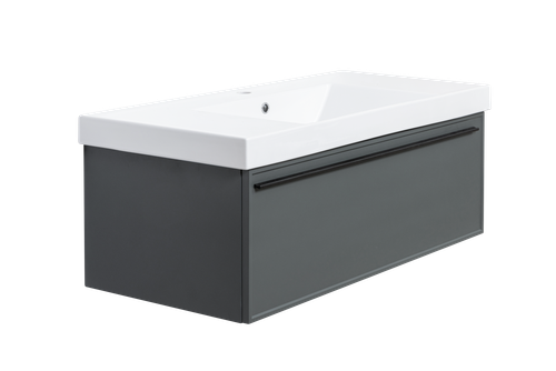 Тумба с раковиной La Fenice Elba Grigio 100 см FNC-01-ELB-G-100 серо-зеленая матовая