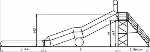 Надувная водная горка для вышки (опоры) «Радость PRO» 6*2*3 м
