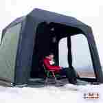 Пневмокаркасная палатка-шатёр «Снежный Очаг» 3×3×2,3 м — из ПВХ, морозостойкая