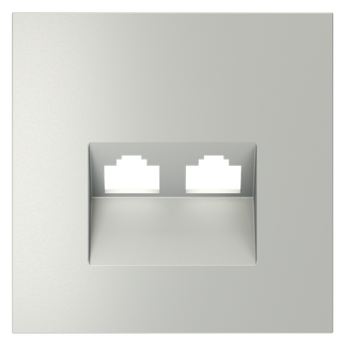 Накладка для розетки компьютерной двойной RJ45+RJ45 кат.6, S70 (сталь)