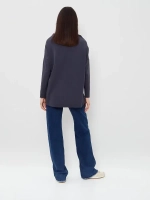 Лонгслив оверсайз с вырезом лодочка графит