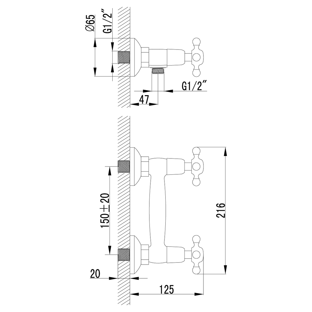 Смеситель Lemark Vintage LM2803B для душа