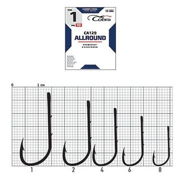 Крючки Cobra ALLROUND CA129  №4, 10 шт.
