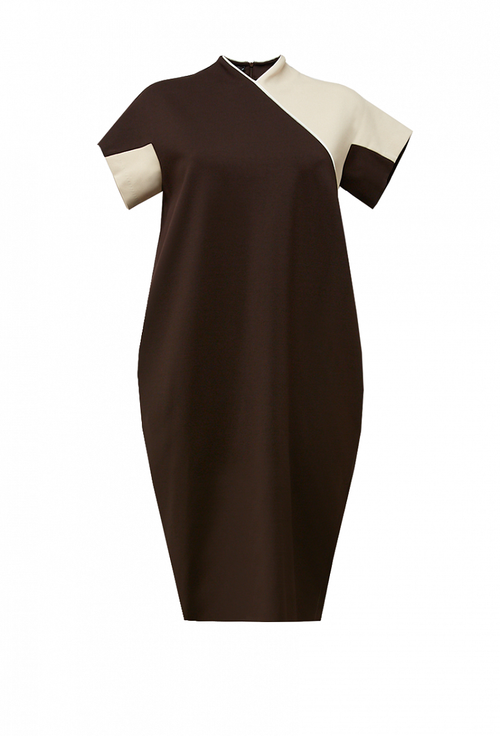 Платье прямого кроя коричневое 09-01-20 FW