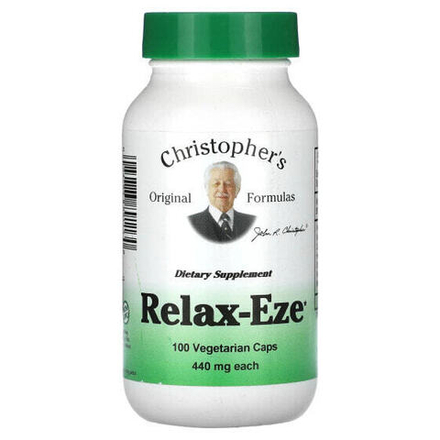 Для нервной системы Christopher's Original Formulas, Relax-Eze, 440 мг, 100 вегетарианских капсул