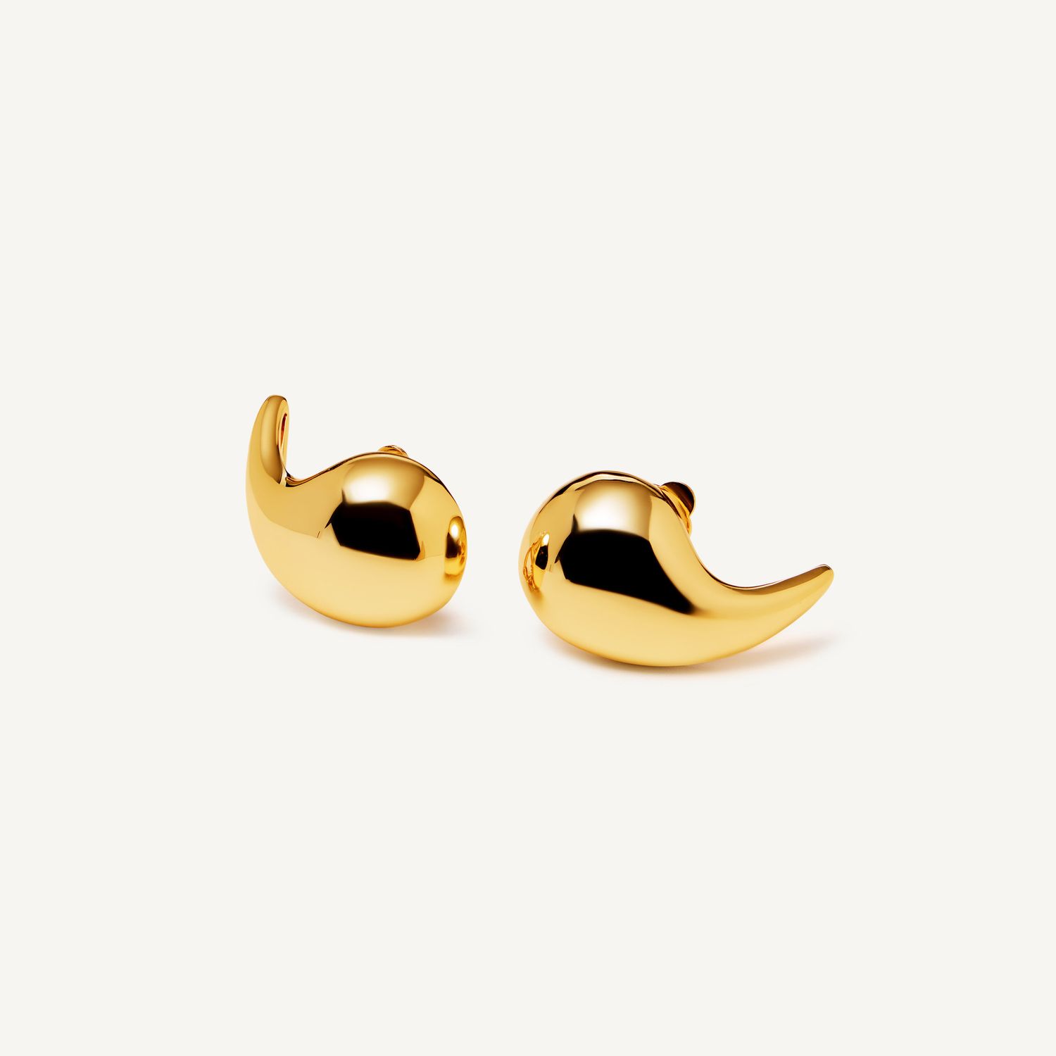 Клипсы Plain Comma Earrings - Gold