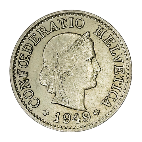 Switzerland, 5 Rappen, 1949 – Libertas Series, VF