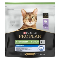 Pro plan cat senior 7+ sterilised сухой корм для стерилизованных кошек старше 7 лет с индейкой - 400 г