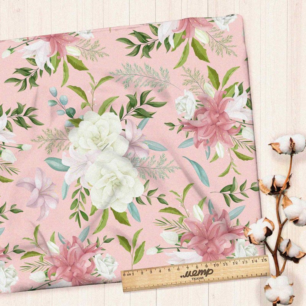 Ткань бязь цветочная мелодия