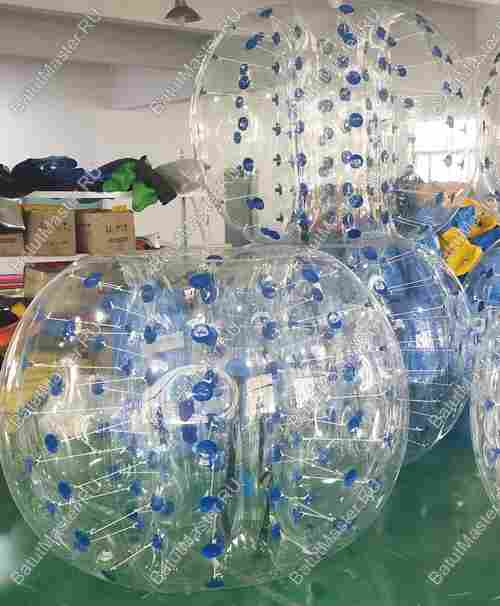 Бампербол ТПУ, диаметр 1,8 м, с синими держателями