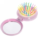 Расческа массажная детская складная «КАРАМЕЛЬ», виноград, цвет фиолетовый, d-6см (пакет с подвесом)