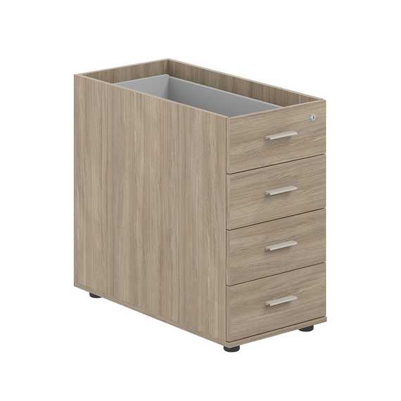 Тумба приставная Сигма 400х800х725 с 4 ящ.(метаб), с замком без топа