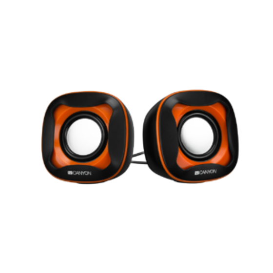 Canyon USB 2.0 Speaker black +orange 021C 2*3W 4 Ohm ABS 1.2m cable with USB2.0 & 3.5mm audi Колонки