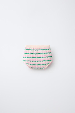ZARA ТРУСЫ ИЗ ТРИКОТАЖА С ЦВЕТОЧНЫМ ЖАККАРДОВЫМ УЗОРОМ, ЭКРЮ