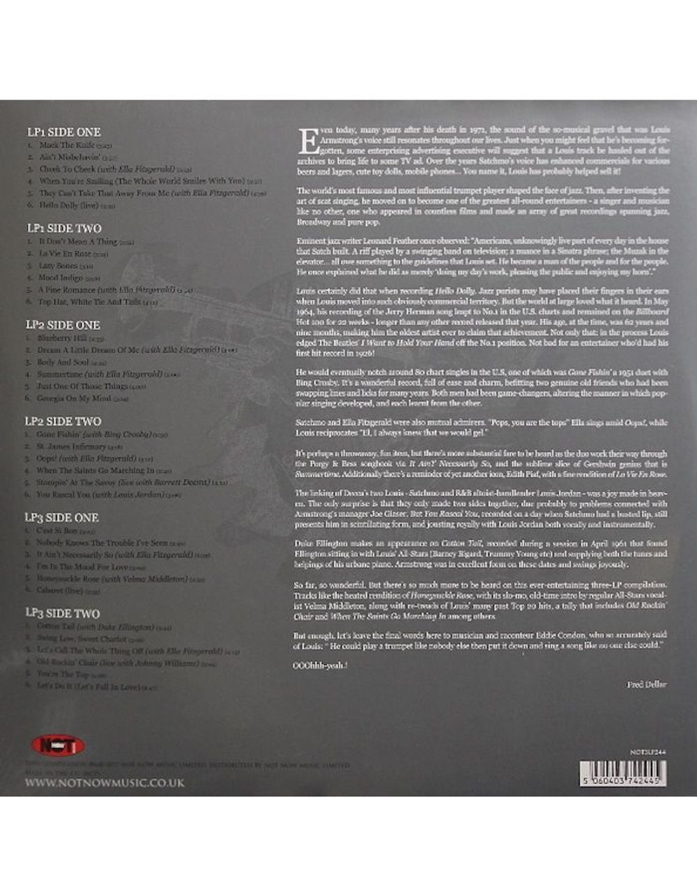 Louis Armstrong. Platinum Collection (3LP white) Луи Армстронг - новая запечатанная виниловая пластинка