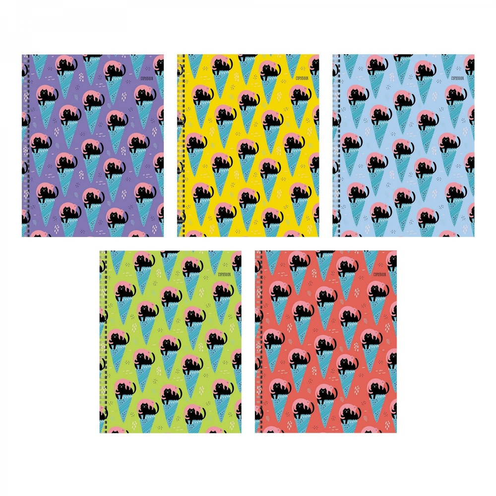 Тетрадь 48л., А5, клетка, Канц-Эксмо "Сладкая парочка", гребень, мелованный картон, твин-лак, 5 дизайнов