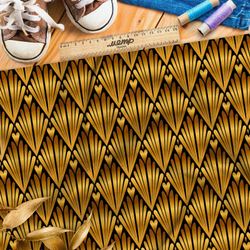 Ткань таффета крупный золотой узор в виде ракушки