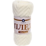 Плед 130*170 см «VIRAGE» вязанный, цвет молочный