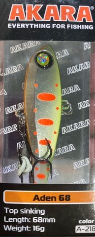 Воблер Akara раттлин Aden 68 мм 16 гр.  A218
