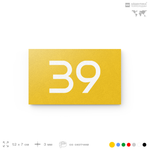 Табличка с номером 39 на дверь квартиры, для офиса, кабинета, аудитории, склада, желтая 120х70 мм, Айдентика Технолоджи