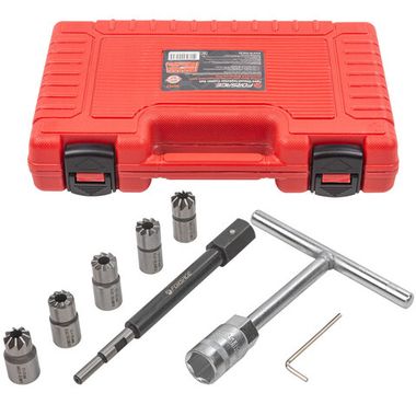 Набор фрез для чистки и восстановления посадочных мест дизельных форсунок 7пр(15х19, 17х17-2шт, 17х19, 17х21мм)в кейсе Forsage F-907G7