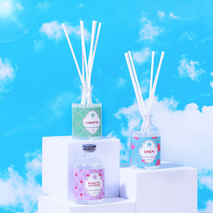 LADECOR Аромадиффузор с палочками, 40 мл, 6 ароматов лен,гардения,лотос,ваниль,маракуйя,ветивер