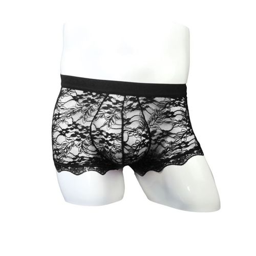 Мужские трусы боксеры черные кружевные Romeo Rossi RR6097-2