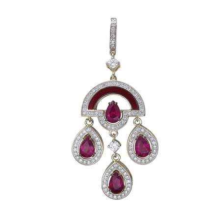 Подвеска с бриллиантами  из желтого золота JA-P-11873Э-2