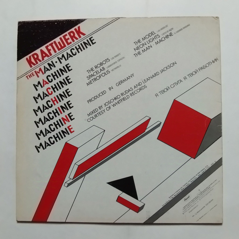 Винтажная виниловая пластинка LP Kraftwerk The Man Machine (Spain 1978) The Robots