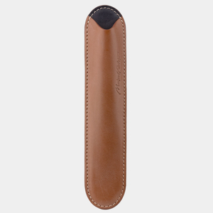 Чехол для ручки Plume Bicolor из натуральной кожи теленка, коричневого цвета