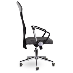 Кресло МС-040 Директ Лайт В хром Ср Moderno 02/Е11-к/Moderno 02 (черный/серый)