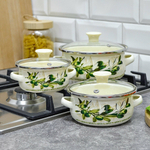 Набор кастрюль 3 предмета (0,5л, 0,8л, 1,2л) эмаль, индукция, Z-80615-01