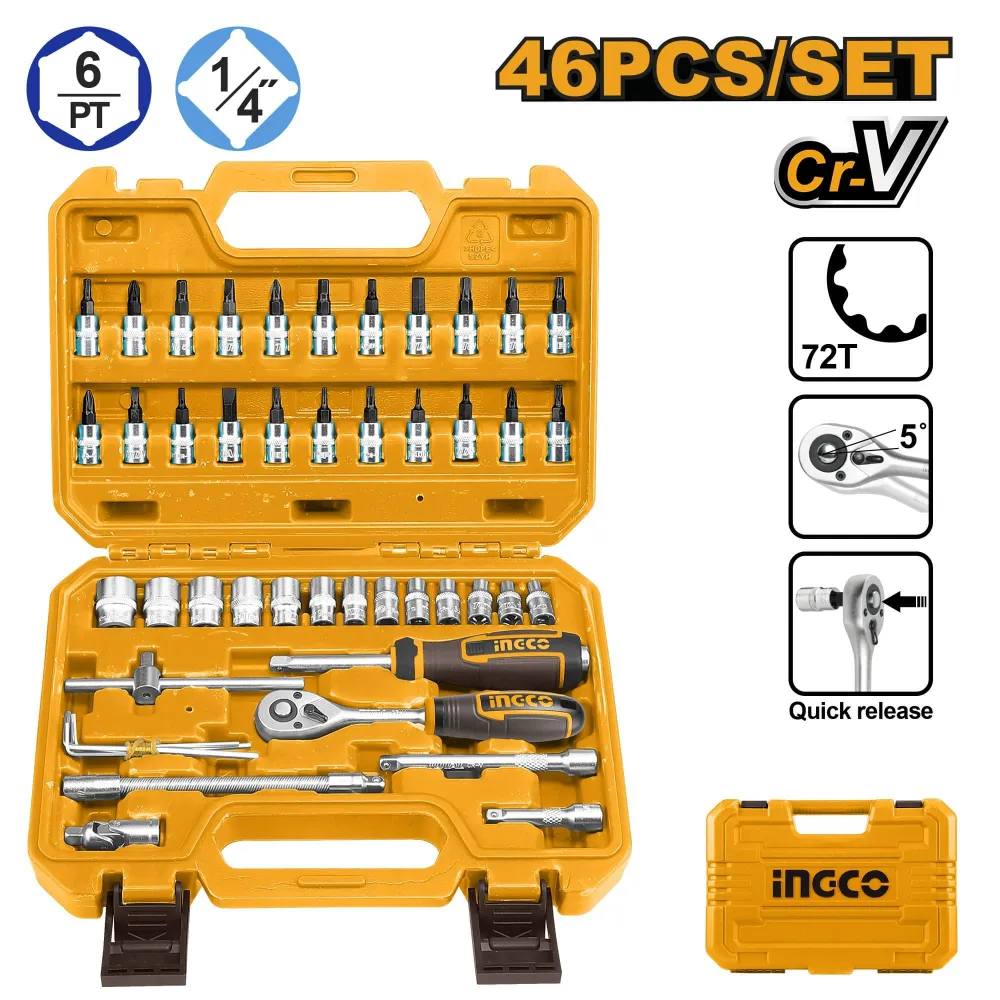HKTS14462 | 46 Pcs 1/4" socket set