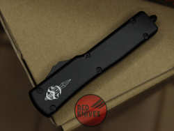 Нож Microtech UTX-70 A+++ HELLHOUND H/E - черный, лого Marfione