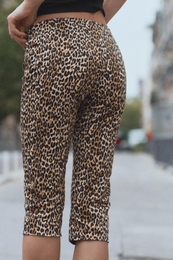 ZARA БРЮКИ КАПРИ, ЛЕОПАРДОВЫЙ