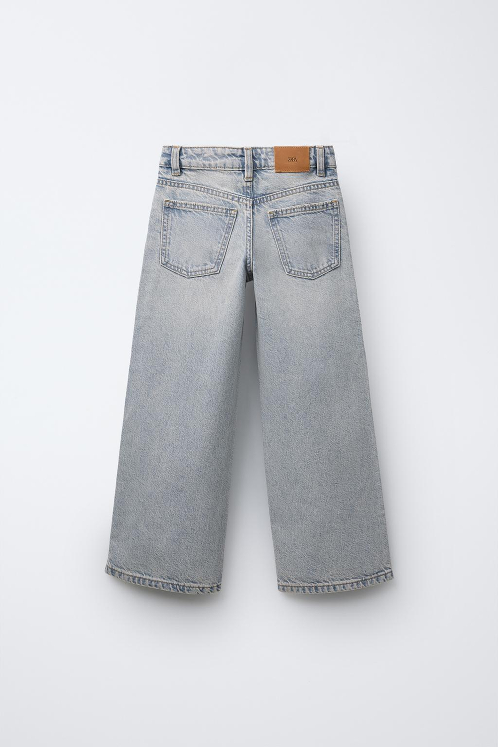Джинсы wide leg с эффектом потертости